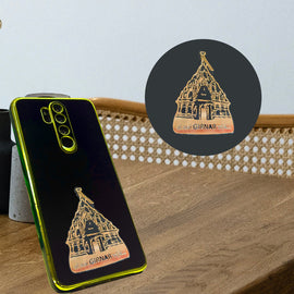 Girnar Mobile Temple-1 open Sticker (Gold, Guj)