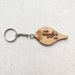 Girnar Wooden Shank Key chain-Hin/Guj